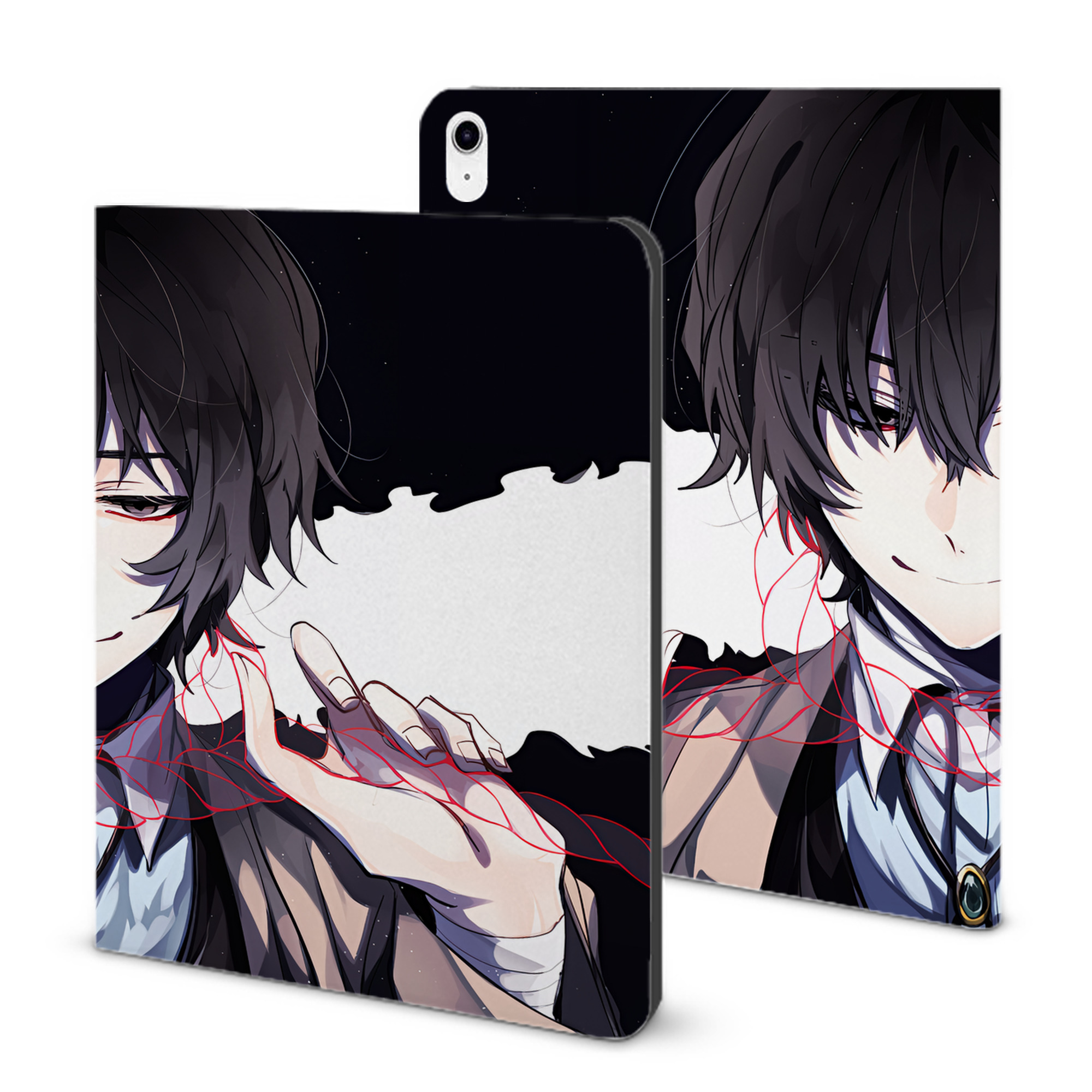 （画像用） 文豪ストレイドッグス Bungo Stray Dogs IPad ケース ブック型 PUレザー TPU 耐衝撃 軽量 薄型 ペン収納なし 全面保護 IPad 各モデル対応